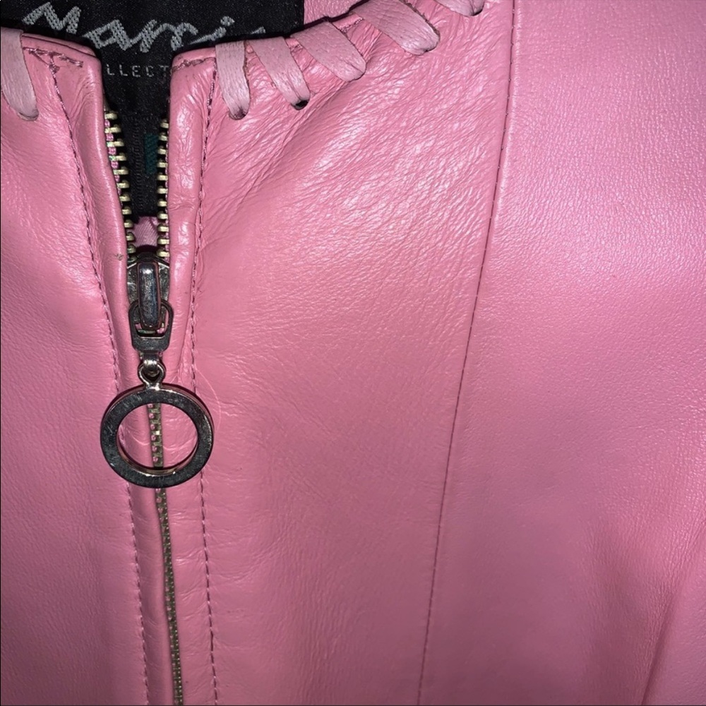 Pink leather jacket